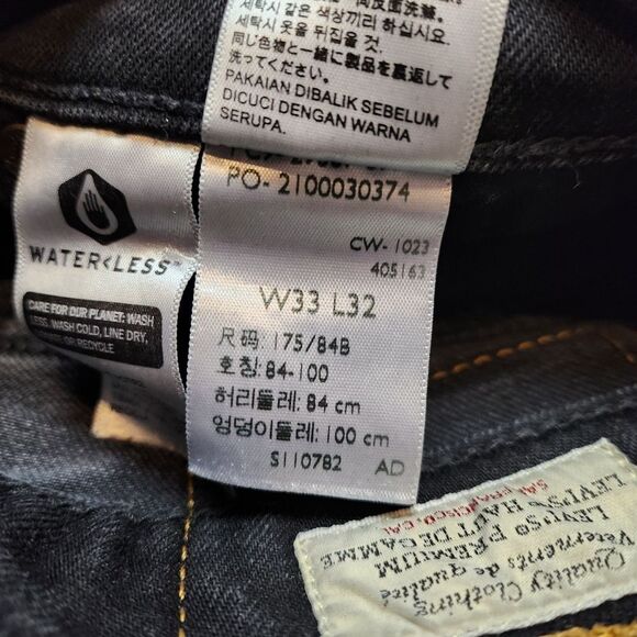 Levis 502 Jeans Mens 33 Black Tapered Denim - Picture 11 of 16